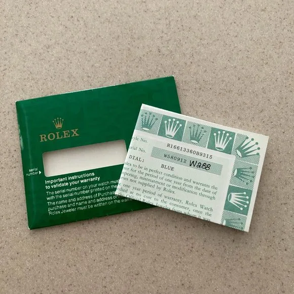 Rolex Warranty Paperwork 1997 Oyster Perpetual w/Sleeve Document Holder - Picture 10 of 11